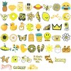 Wrapables Waterproof Vinyl Stickers for Water Bottles, Laptop, Phones, Skateboards, Decals for Teens, 100pcs, Groovy Pink & Yellow - 3 of 4