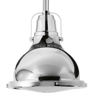 Progress Lighting, Fresnel Collection, 1-Light Mini-Pendant, Brushed Nickel, Prismatic Glass Shade - 1 of 1