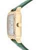 Peugeot Women's 14K Gold Plated Square Dress Watch with European Crystals and Green Leather Band - 3 of 4