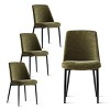 Armless Dining Chairs Set of 4,High-Back Linen Upholstered Kitchen Chair with Metal Legs for Dining Room,Kitchen,Living Room-Tanpinhause - 4 of 4