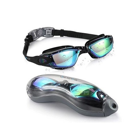 Link Active Wide View Swim Goggles Polarized Uv Protection Open Waters  Indoor Outdoor Pool Anti Fog For Adults - Green : Target