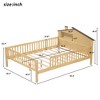 ALEXOUN Kids Bed Frame,Solid Wood Bed with Guardrails & House-Shaped Headboard,Built-in Storage Shelf,No Box Spring Needed - 3 of 4