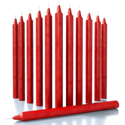 Taper Candles Pack of 12 - Straight Candles 10 inch Ideal as Unscented Candles, Dinner Candles and Table Candles - Slow Burning Candles Dripless