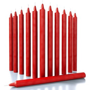 Taper Candles Pack of 12 - Straight Candles 10 inch Ideal as Unscented Candles, Dinner Candles and Table Candles - Slow Burning Candles Dripless - 1 of 4