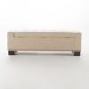 NicBex Modern 50.85" Storage Bench Wood Accent Stool with Button Tufted and Nailhead Trims for Bedroom and Living Room, Beige - 3 of 4