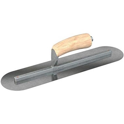 Bon Tool 66-199 Finish Trowel - Round - Car Steel - 20 X 5 - Wood - Long Shank