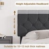 Queen Size Bed Frame, Upholstered Platform with Headboard, Upholstered Bed Frame with Linen Fabric Wrap, Platform Bed with USB Ports, Gray - 3 of 4
