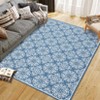 Machine Washable Modern Bedroom Area Rug Floral Large Area Rug Non Slip Throw Ultra Thin Stain Resistant Carpet for Living Room - 4 of 4