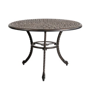 Kinger Home 41-inch Patio Outdoor Dining Table, Round Outdoor Dining Table, Aluminum Patio Furniture, Bronze - 1 of 4