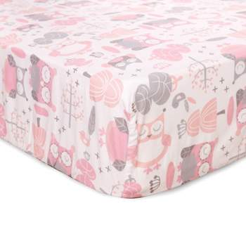 Night Owl Pink Fitted Sheet - Levtex Baby
