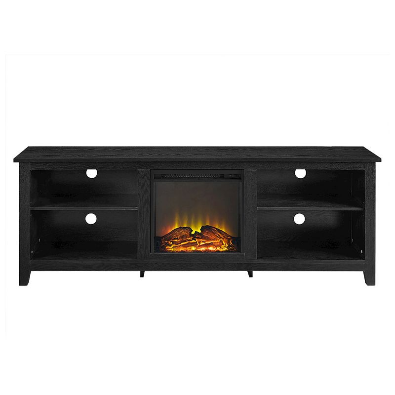Ackerman Modern Open Storage with Electric Fireplace TV Stand for TVs up to 80" - Saracina Home, 1 of 11