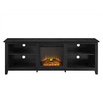 Ackerman Modern Open Storage with Electric Fireplace TV Stand for TVs up to 80" - Saracina Home