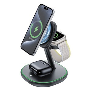 AmpNergy MagStance 3-in-1 Wireless Charging Stand - Black - 1 of 4