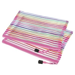 Unique Bargains Mesh Document Pencil Home Office Storage Zipper Pouches 6 Pcs - 1 of 3
