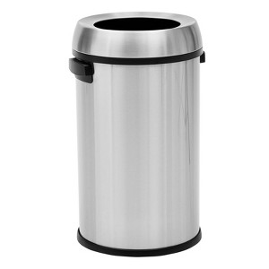 17 Gallon Trash Can, Stainless Steel Kitchen Waste Bin, 65L High-Capacity Hands Free Garbage Can Heavy Duty Brushed - 1 of 4