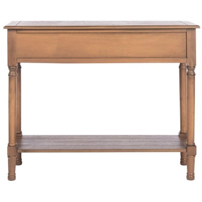 Primrose Warm Brown Wood & Metal Console Table with Storage