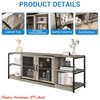 Living Room Farmhouse TV Stand for 65/75 in/80 Inch TV, Entertainment Center w/ Storage Cabinet, Industrial TV Console Cabinet w/ Mesh Doors, 63 in - 3 of 4