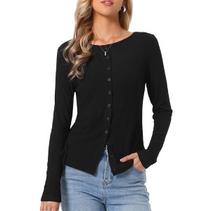 INSPIRE CHIC Women's Long Sleeve Button Down Fitted Solid Casual