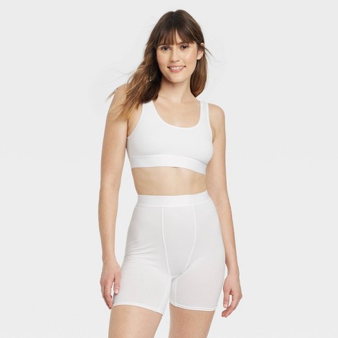 Buy Hanes Women White ComfortSoft Waistband Cotton Stretch Full