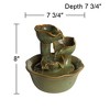 Organic Water Lily 8" High Small Zen Modern Indoor Outdoor Decor Ceramic Tabletop Fountain Waterfall Outside Garden Patio Yard Desk - 4 of 4