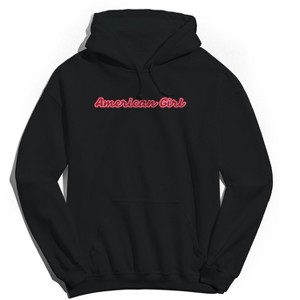 Rerun Island Men's Americana Girl Script Font Americana 4Th Of July Long Sleeve Graphic Cotton Sweatshirt Hoodie - 1 of 4