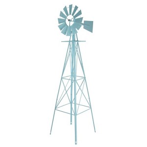 Karl Home Blue Metal Outdoor Decorative Windmill - 1 of 4