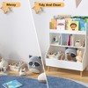 QingMoon Kids Bookshelf, Multi-Layer Book Display Stand, Toy Storage Organizer with Solid Wood Legs for Nursery, Living Room and Hallway - 3 of 4