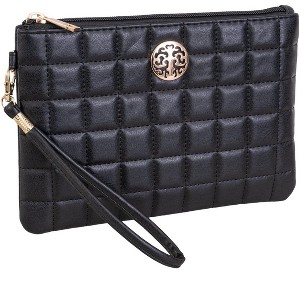 Rebecca & Rifka Smooth Boxed Quilt Medallion Zip Wristlet - 1 of 1