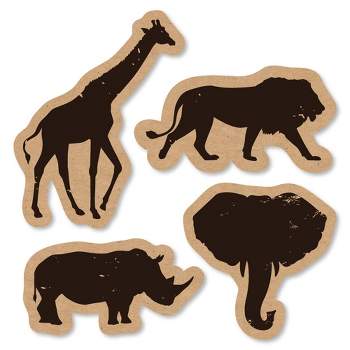 Big Dot of Happiness Wild Safari - DIY Shaped African Jungle Adventure Birthday Party or Baby Shower Cut-Outs - 24 Count