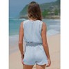 EXLURA Womens Summer 2 Piece Sets Sleeveless V Neck Knotted Tank Tops Shorts Matching Sets Vacation Cruise Beach Outfits 2025 - 4 of 4