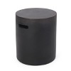 Okak Modern Concrete Outdoor Side Table, LightWeight Geometric End Tables, Decorative Garden Stools for Indoor Outdoor, Patio Accent Table - 3 of 4