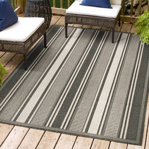 Haynes Modern Double Stripe Indoor/Outdoor Area Rug - JONATHAN Y - image 1 of 4