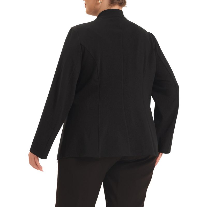 Agnes Orinda Women's Plus Size Button Long Sleeve Office Work Business Suit Blazer Jackets, 4 of 6