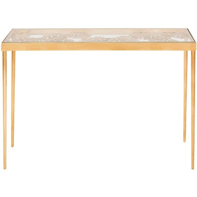 Leilani Palm Leaf Console Table - CNS2500A - Gold - Safavieh