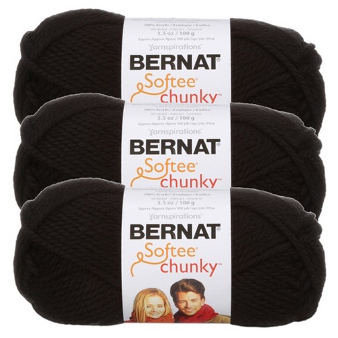 (Pack of 3) Bernat Softee Chunky Yarn-Black