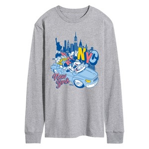 Men's - Disney - Mickey And Minnie Nyc Long Sleeve Graphic T-Shirt - 1 of 3