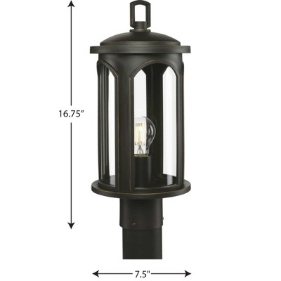 Gables 17" Satin White Outdoor Post Lantern with Clear Glass