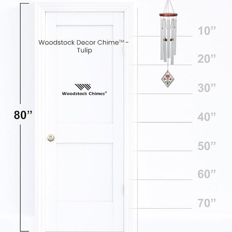 Woodstock Windchimes Décor Chime Tulip, Wind Chimes For Outside, Wind Chimes For Garden, Patio, and Outdoor Décor, 26"L, 3 of 8
