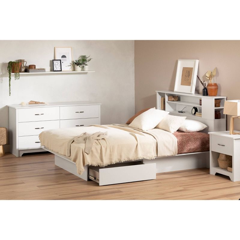 Queen Fusion 2 Drawer Platform Bed Pure White - South Shore, 4 of 9