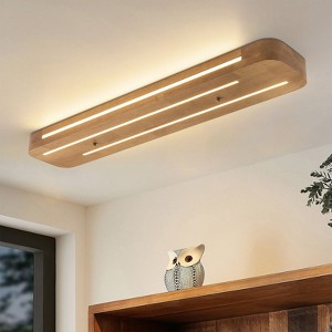 Rennnsan Caldra 39" W Rectangle Wooden Farmhouse LED Dimmable Flush Mount in Arc Corner - 1 of 4