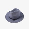Anna-Kaci Women's Classic Wool Felt Fedora Hat with Wide Brim and Structured Design - One Size Fits Most, Gray - 4 of 4