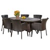 Corsica 7pc Wicker Dining Set - Multibrown - Christopher Knight Home: Outdoor Furniture, 6 Arm Chairs, Oval Table - 2 of 4