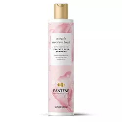 Pantene Sulfate Free Rose Water Shampoo with Miracle Moisture Boost for Dry Hair, Nutrient Blends