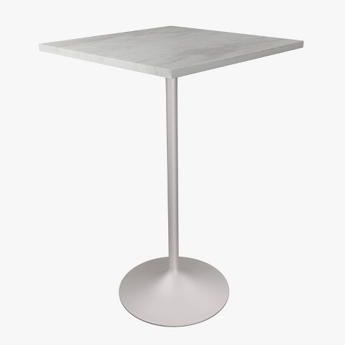 Leisuremod Square Bar Height Dining Table With Resin Top And Powder ...