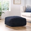 Square Stene Boho Handcrafted Tufted Fabric Pouf Navy Blue - Christopher Knight Home: Wool Material, Removable Cover, No Assembly Required - 2 of 4