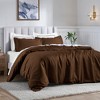 650-Thread Count Cotton Solid Duvet Cover and Sham Set by Blue Nile Mills - 2 of 3
