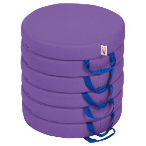 ECR4Kids SoftZone Floor Cushions, Round, 6-Piece - 1 of 4