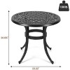 23.22" Round Cast Aluminum Patio Bistro Table, Durable Outdoor Dining Table for Poolside, Deck, Porch, Garden & Balcony, Black - 2 of 4