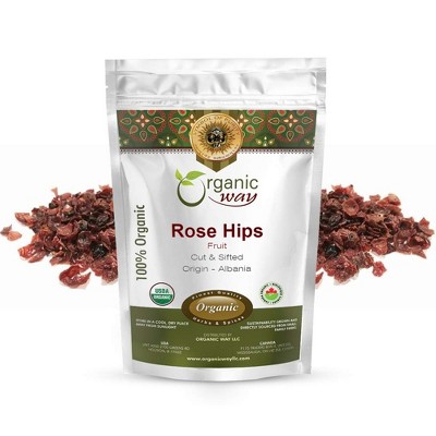 Organic Way Rose Hips Fruit Cut & Sifted 1 Lbs