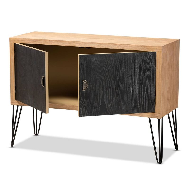 Denali Wood and Metal Storage Cabinet Brown/Black - Baxton Studio, 3 of 10